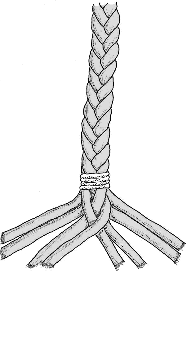 Sketch of eight strand square plait.