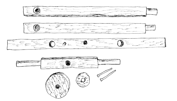 Two-Armed Ropemaker's Reel Parts.