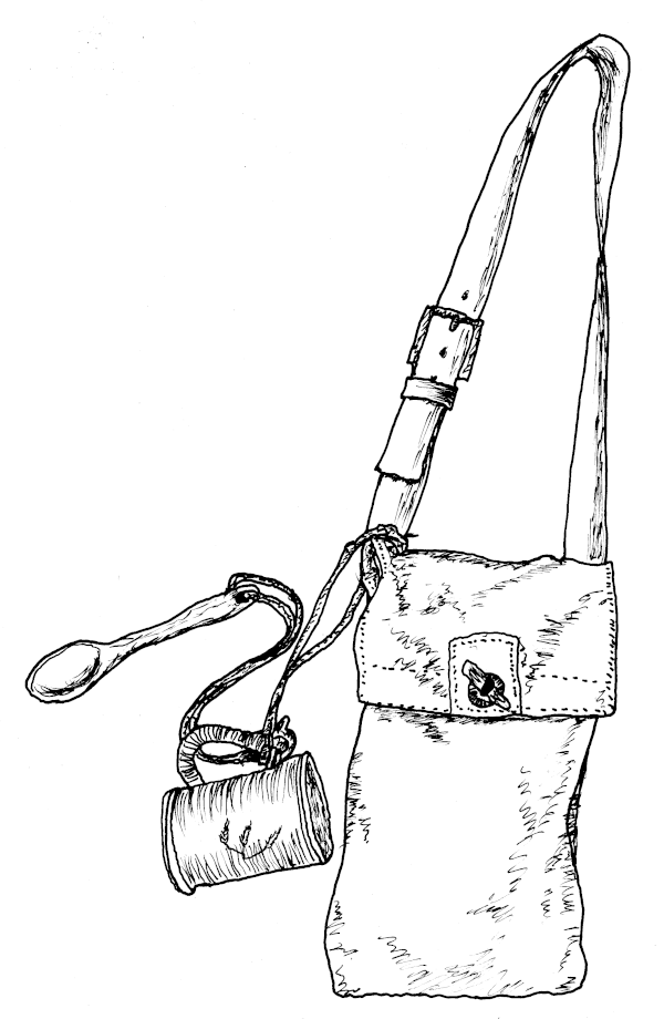 Sketch of a ropemaker's haversack.