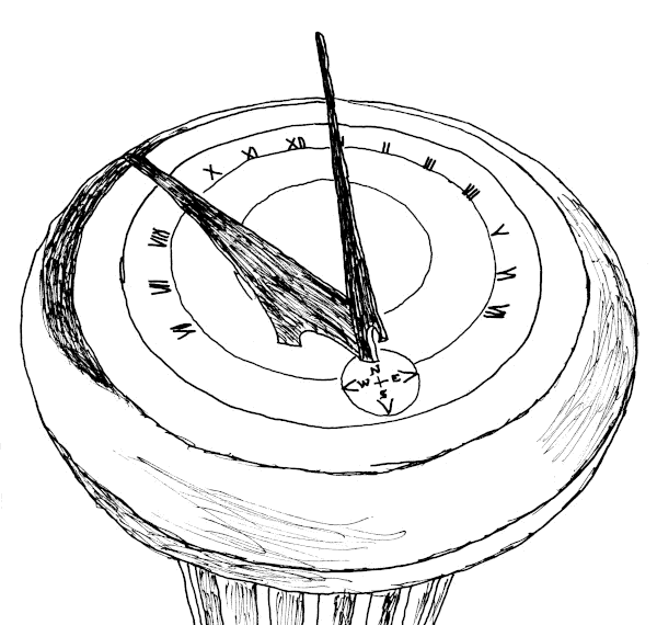 Sketch of a sundial.