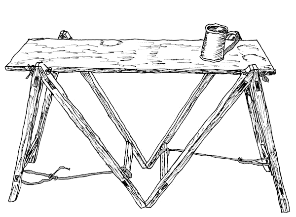 Sketch of a simple wooden table.  Version 3.
