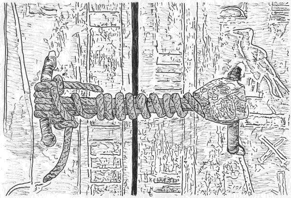 Sketch of un-brokn rope seal on King Tut's tomb.