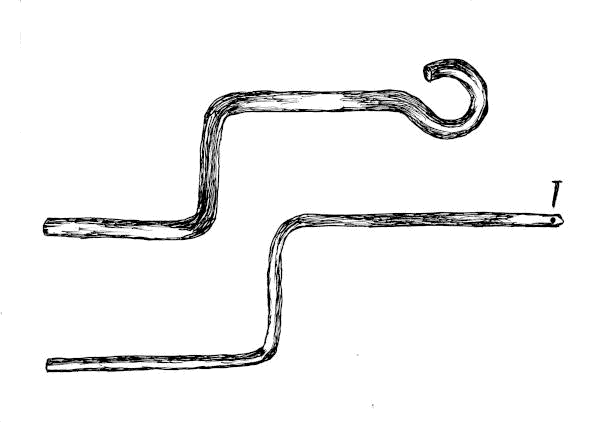Sketch of a hooked crank, and a cross pin ended crank.